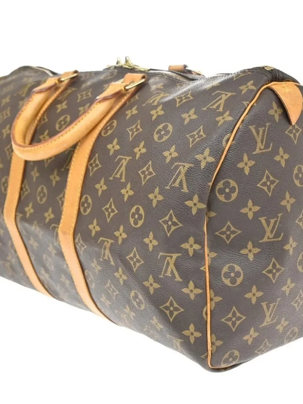 LOUIS VUITTON Keepall 45 Travel Hand Bag Monogram Leather Brown